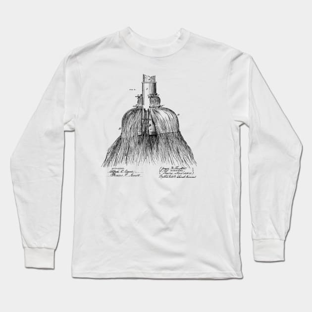 Broom Handle Socket Vintage Patent Hand Drawing Long Sleeve T-Shirt by TheYoungDesigns